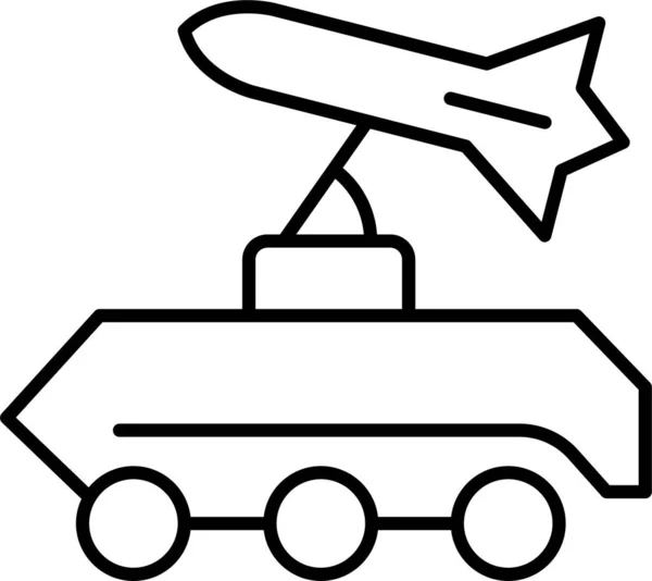 Значок Ракети Носія Військової Ракети Стилі Контур — стоковий вектор
