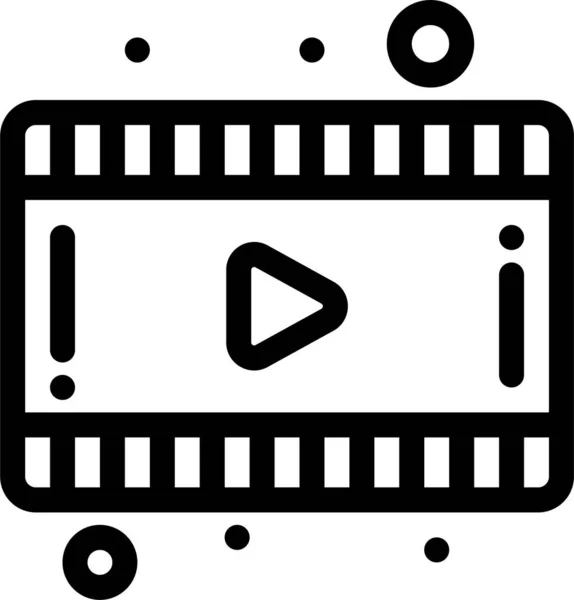 Film Film Video Ikon Kontur Stil — Stock vektor