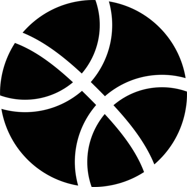 固体のスタイルでボールバスケットボールのゲームアイコン — ストックベクタ