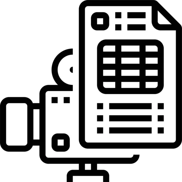 Film Industrie Record Icoon Grote Lijnen Stijl — Stockvector