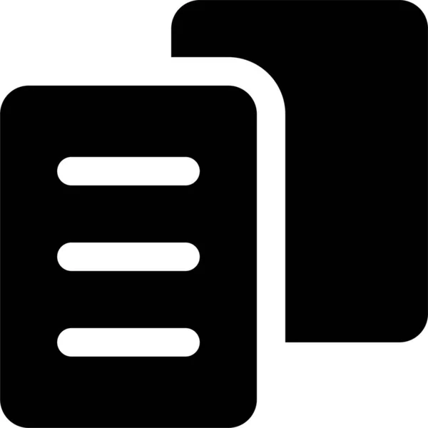 Dokumente Dateien Seiten Symbol Solidem Stil — Stockvektor