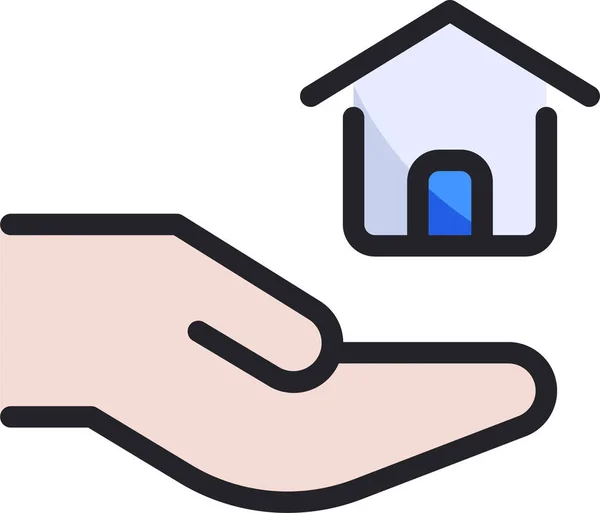 Estate Give Hand Icon Filledoutline Style — Stockový vektor