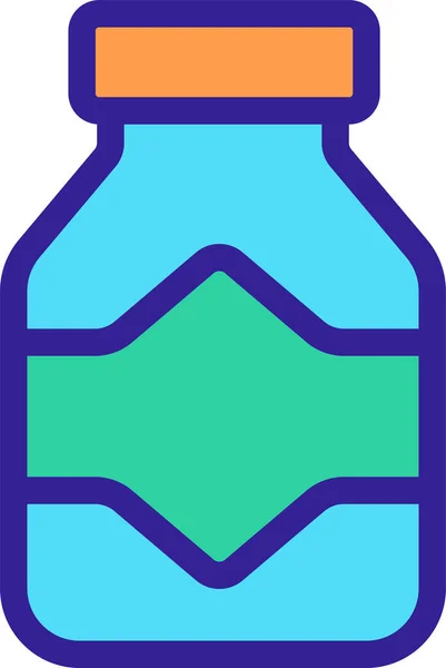 Aspirin Bottle Contour Icon — Stock Vector