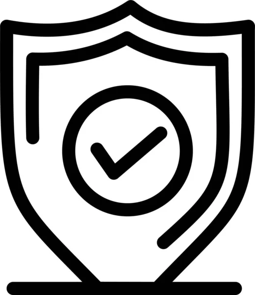 Confirmar Protección Icono Seguro Estilo Esquema — Vector de stock