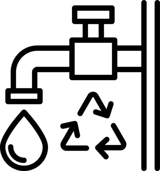 Recycle Plumbing Faucet Icon — Wektor stockowy