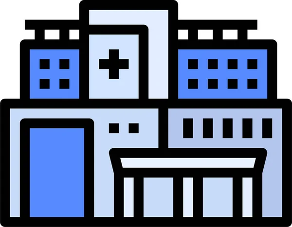 Edificio Salud Icono Del Hospital Estilo Filledoutline — Vector de stock