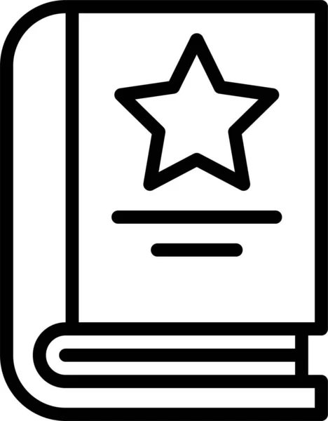 Favorite Star Book Icon Outline Style — Wektor stockowy