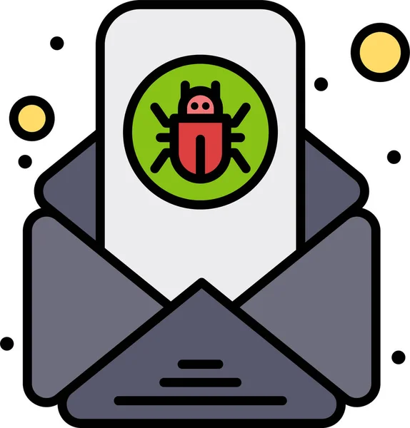 Bug Email Letter Icon Filledoutline Style — Vetor de Stock