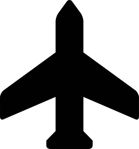 Flugzeug Solide Glyphen Ikone Solidem Stil — Stockvektor