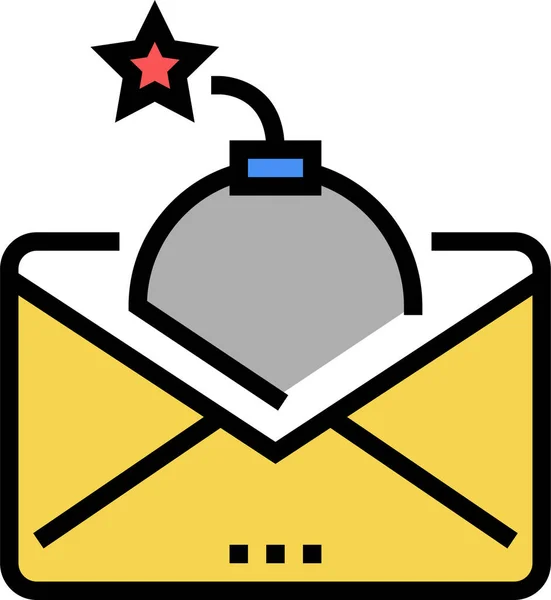 Attack Mail Security Icon — Image vectorielle