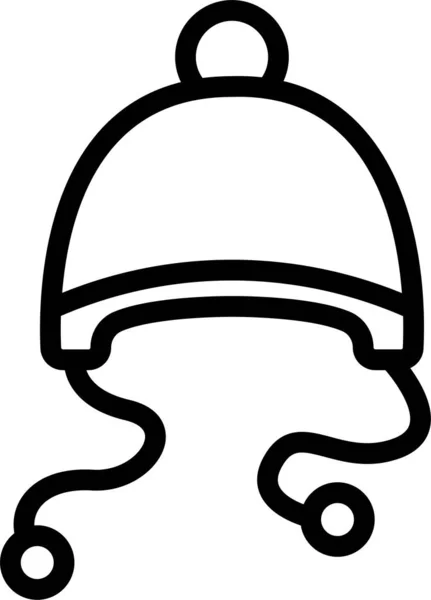 Beanie Earflaps Hat Icon — Stock Vector