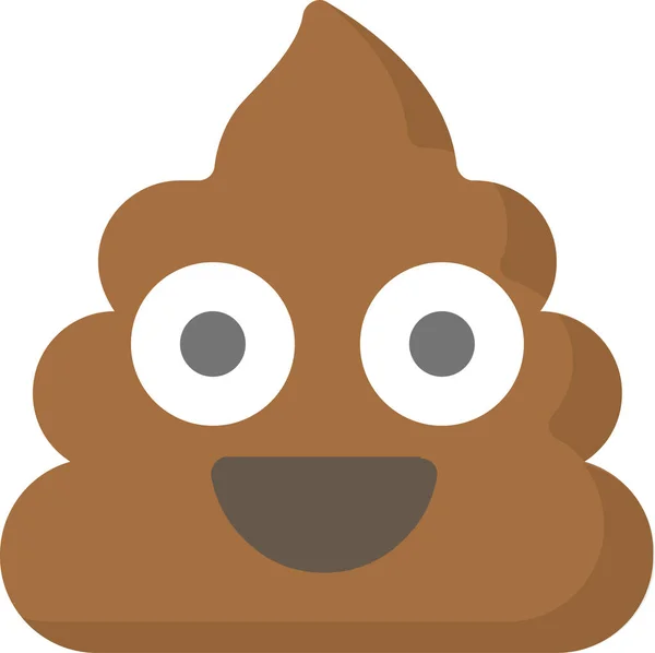 Poop Scheiß Emoji Symbol Flachen Stil — Stockvektor