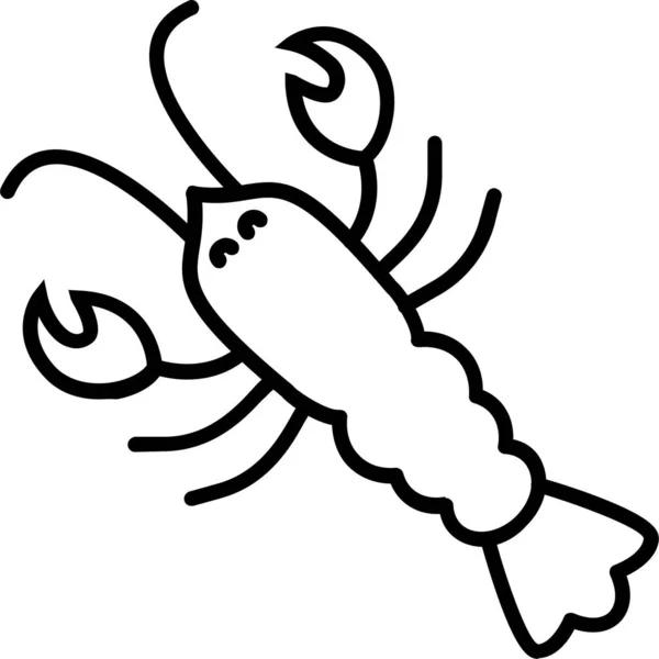 Lobster Seafood Spiny Icon — Διανυσματικό Αρχείο