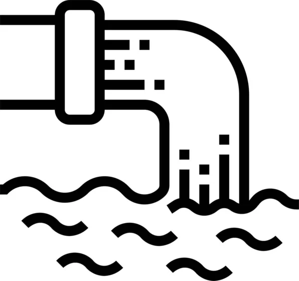 Ikona Globalnego Ocieplenia Chemicznego Zarysie — Wektor stockowy