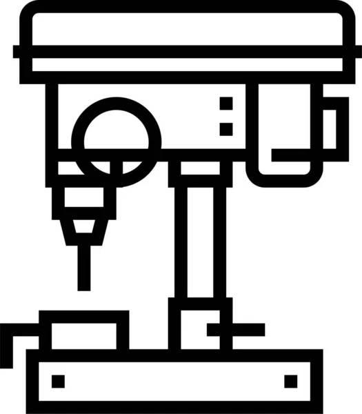 Drilling Machine Metal Icon Outline Style — Archivo Imágenes Vectoriales