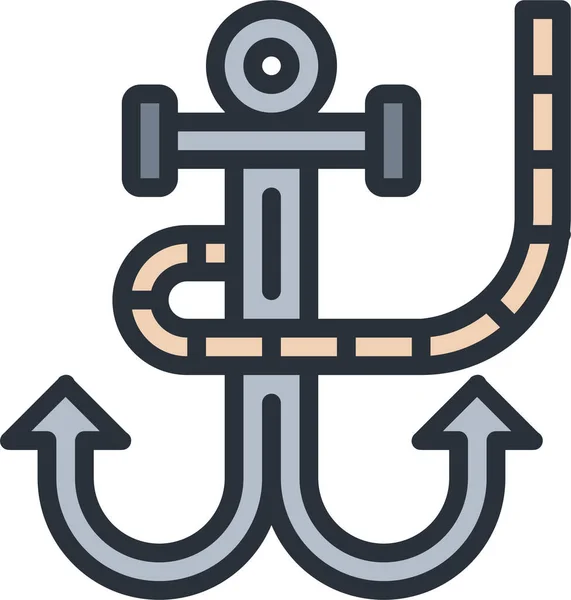 Ícone Mar Cruzeiro Âncora Estilo Filledoutline —  Vetores de Stock