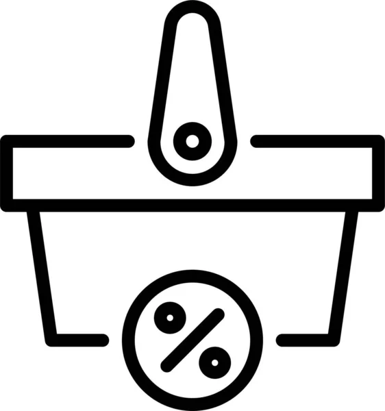 Rabattsymbol Warenkorb — Stockvektor