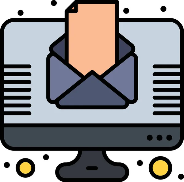 Carta Noticias Boletín Icono Estilo Filledoutline — Archivo Imágenes Vectoriales