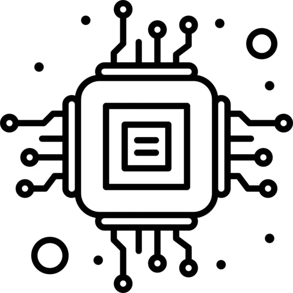 Chip Icono Datos Ordenador — Vector de stock