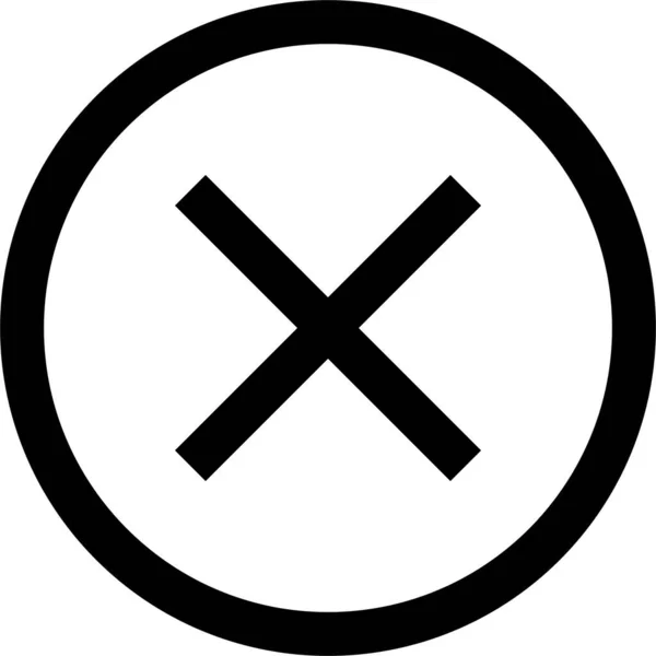 Kreis Schließen Löschen Symbol Umrissstil — Stockvektor