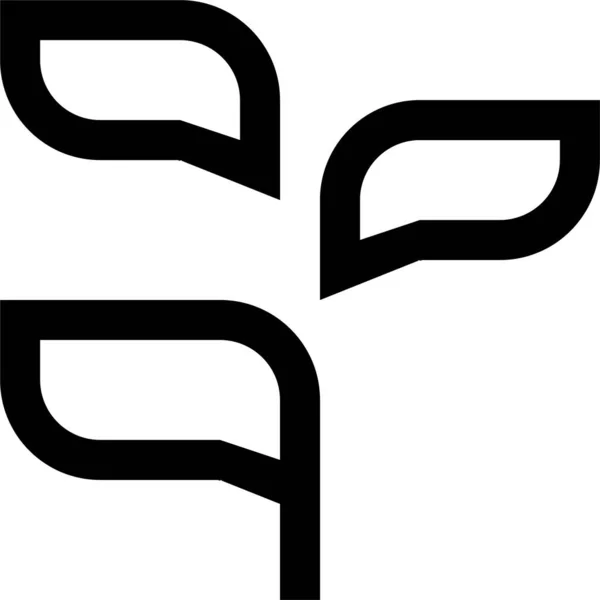 Ikona Květinového Listu Stylu Osnovy — Stockový vektor