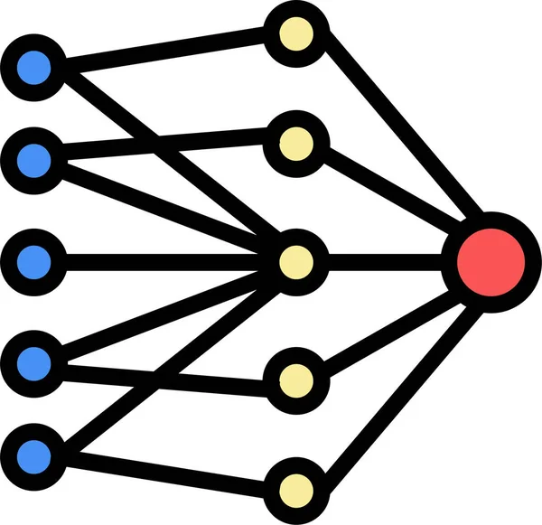 Einlagiges Neuronales Symbol — Stockvektor