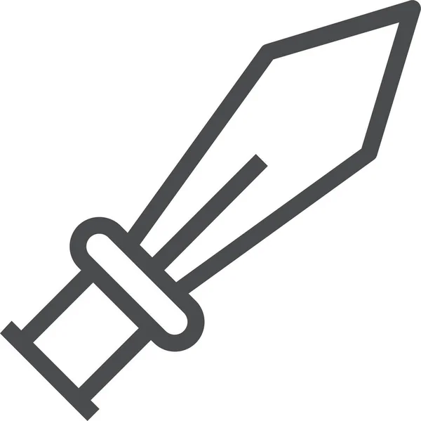 Sword Battle Dagger Icon Outline Style — Archivo Imágenes Vectoriales