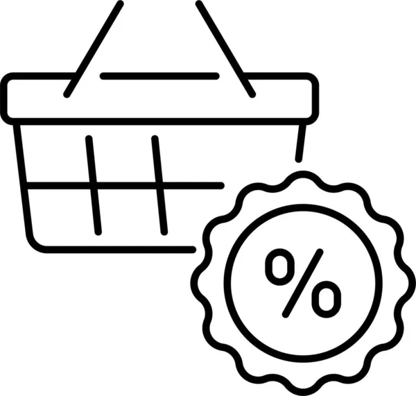 Basket Cart Discount Icon — Stock Vector