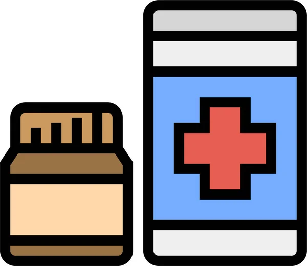 Bowl Icono Medicina Médica Estilo Filledoutline — Vector de stock