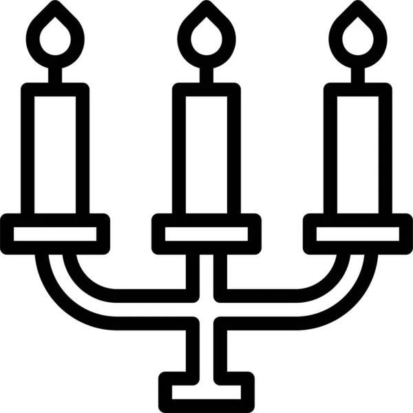 Kerzenflammenhalter Symbol Umriss Stil — Stockvektor