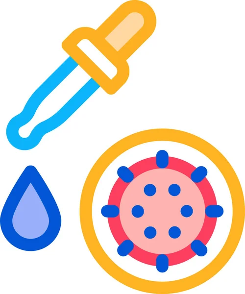 Icono Del Microbio Herramienta Laboratorio Del Gotero Químico Estilo Filledoutline — Vector de stock