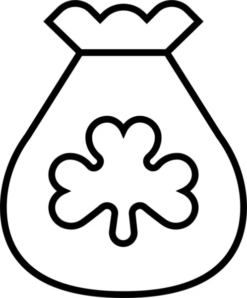 Bag Clover Leprechaun Icon — Stock Vector