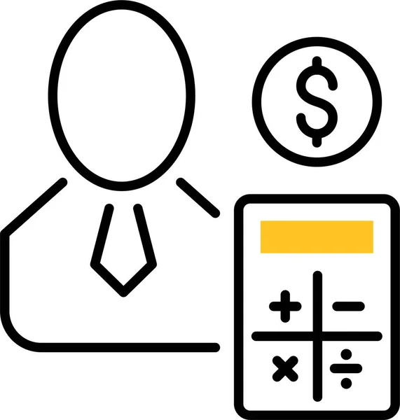 Person Accountant Man Icon — Stock Vector