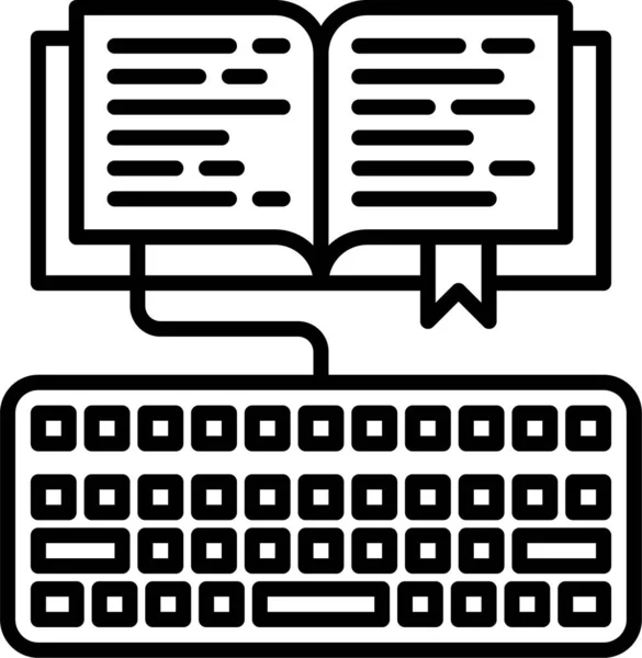 Book Copy Keyboard Icon Educationschoollearning Category — Stockvector