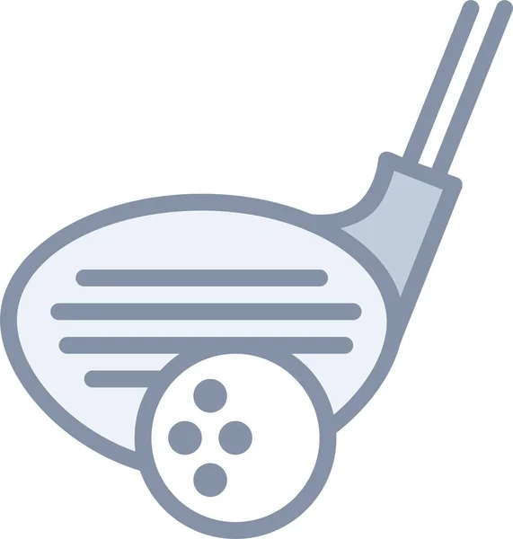 ボールゲームファイルアウトラインスタイルのゴルフアイコン — ストックベクタ
