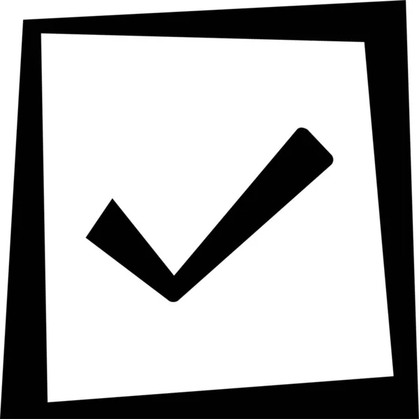 Check Square Icon Handgezeichneten Stil — Stockvektor