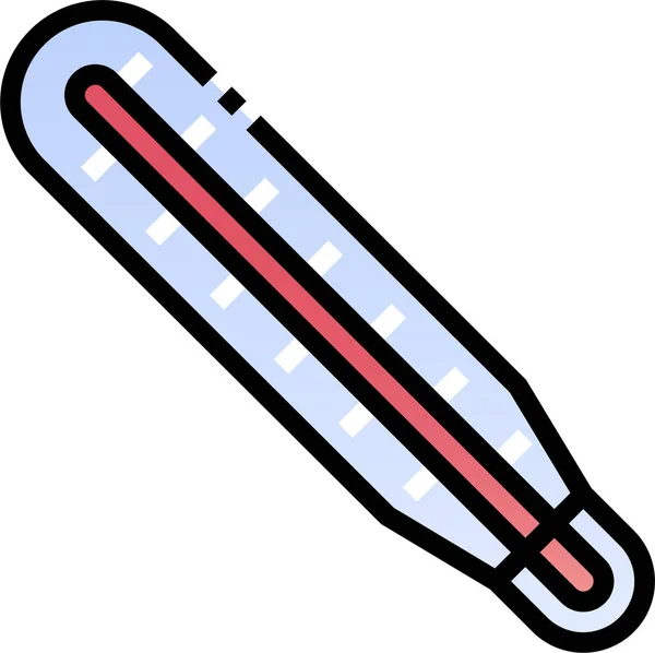 Reis Thermometer Temperatuur Icoon Filedoutline Stijl — Stockvector