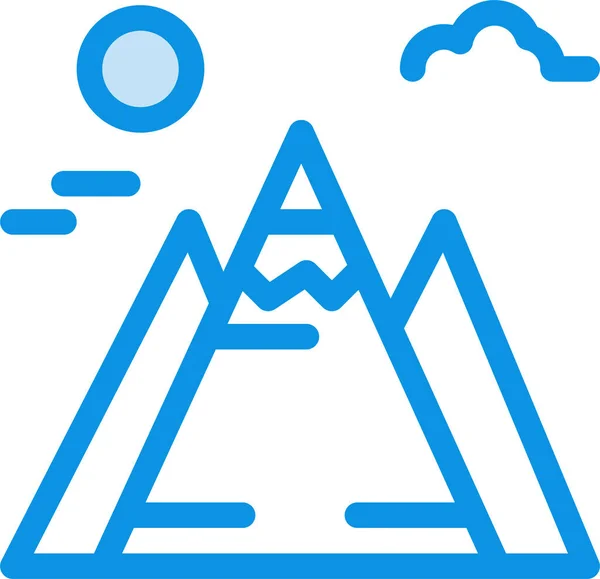 Landscape Mountain Sun Icon Culturecommunities Category — Stock Vector