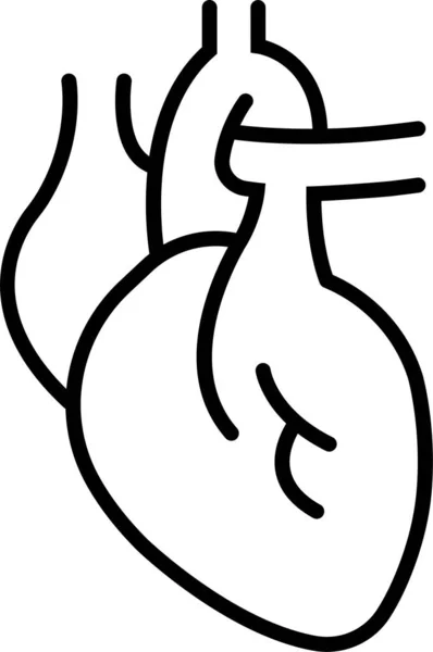 Anatomia Cardiologia Ícone Cardiovascular — Vetor de Stock