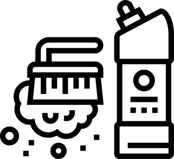 Escova Limpeza Ícone Líquido —  Vetores de Stock