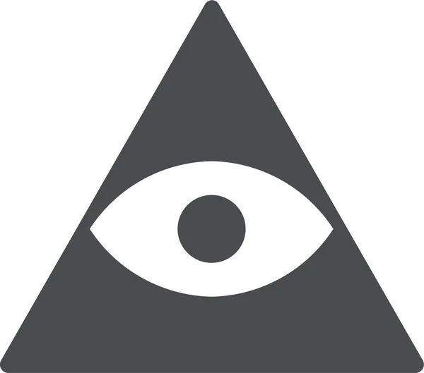 Μάτι Τρίγωνο Δείτε Εικονίδιο Στερεό Στυλ — Διανυσματικό Αρχείο