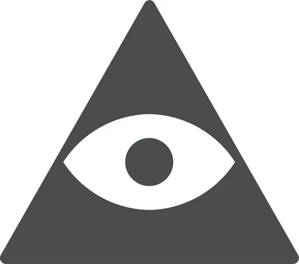 Triangle Des Yeux Voir Icône Dans Style Solide — Image vectorielle