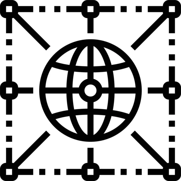 Connect Globa Network Icon Umrissstil — Stockvektor