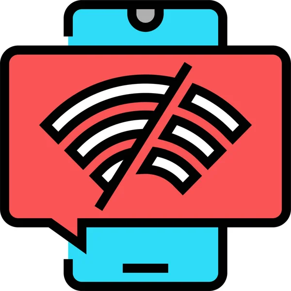 Wifi Getrennte Mobile Ikone Umrissstil — Stockvektor