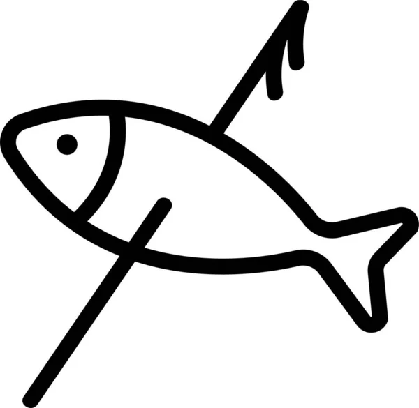 Sprzęt Wiek Ikona Ryby — Wektor stockowy