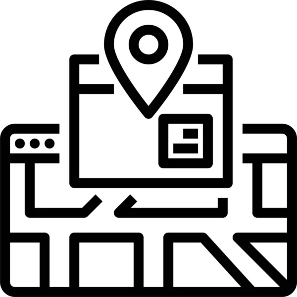 Mappa Icona Tracciamento Gps — Vettoriale Stock