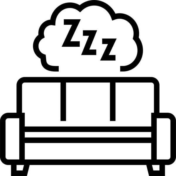 Ana Hatlarıyla Uyuyan Erkeklerin Boş Zaman Simgesi — Stok Vektör