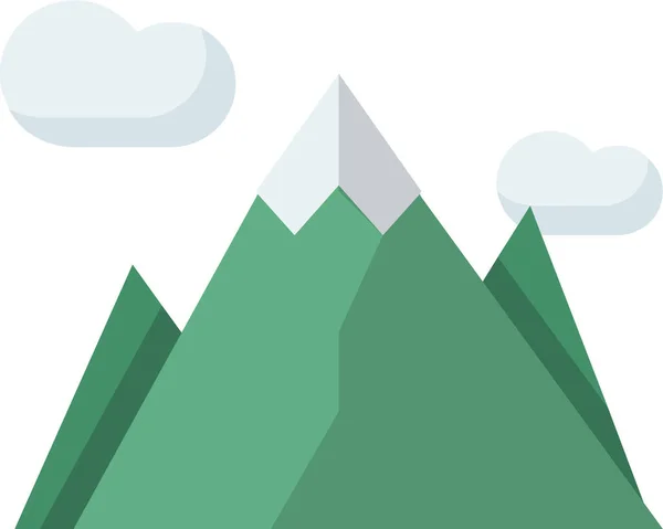 Paysage Montagne Nature Icône Style Plat — Image vectorielle