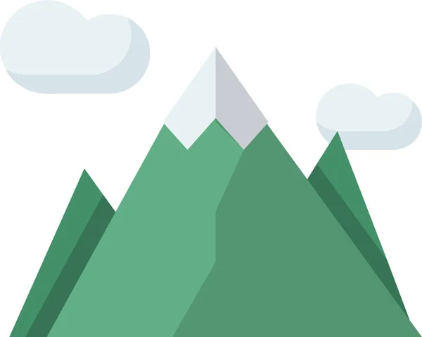 Paisaje Montaña Naturaleza Icono Estilo Plano — Vector de stock