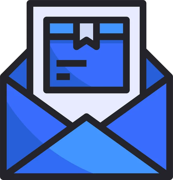 Commerce Mail Icoon Filedoutline Stijl — Stockvector